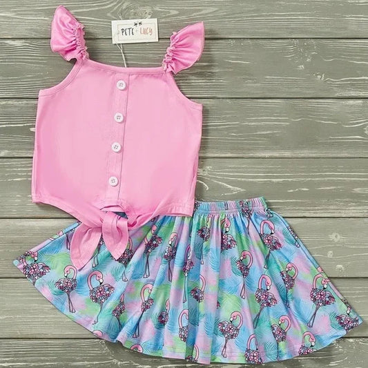 Flowery Flamingo 2 Piece Set